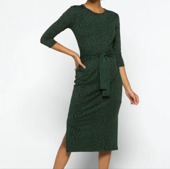 Amour Vert | Dresses | Forest Green Leopard Print Knit Dress L | Poshmark Amour Vert | Dresses | Forest Green Leopard Print Knit Dress L | Poshmark